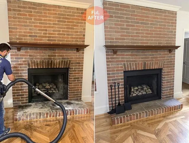 Hacienda Heights Chimney Sweep carefully sanitizing a fireplace in Hacienda Heights, CA