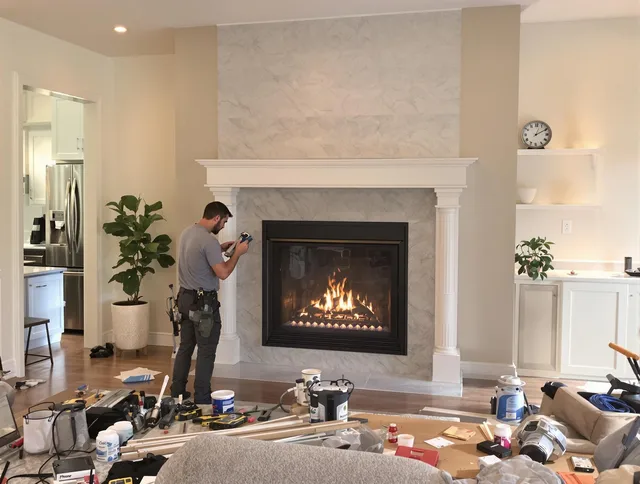 Newly installed fireplace by Hacienda Heights Chimney Sweep in Hacienda Heights, CA